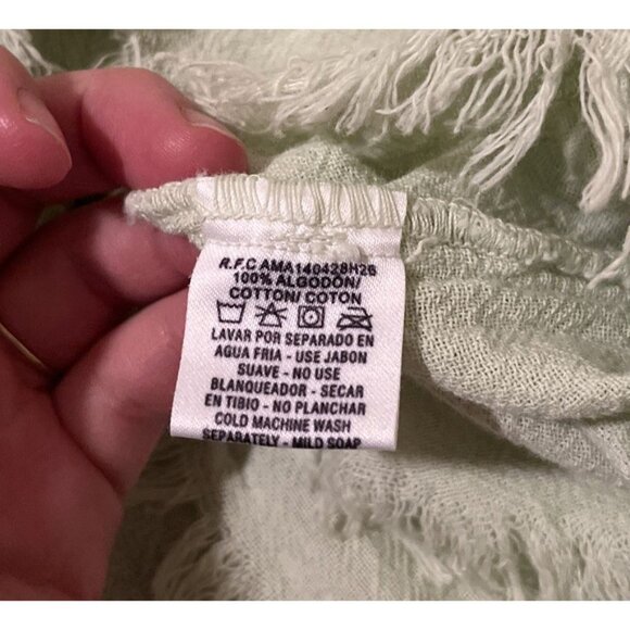 Oh My Gauze Top Womens 2 LXL Green Lagenlook Asymmetrical Art To Wear Distressed - Picture 9 of 10